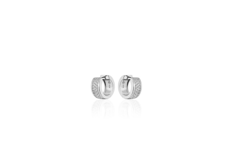 HC Oorringen, zilver met zirconia (7x15mm) - 11176