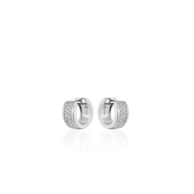 HC Oorringen, zilver met zirconia (7x15mm) - 11176
