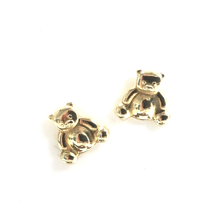 Oorknoppen, 14krt.goud beer (6,5mm.) - 11207