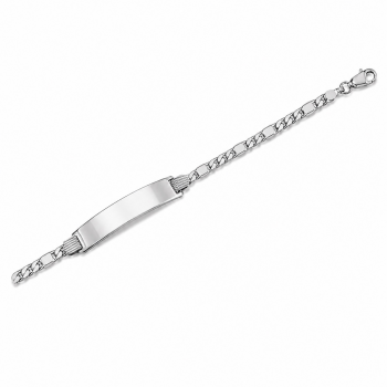 Graveerarmband, zilver schakelbreedte 4mm. plaatbreedte 8mm. (lengte 20cm.) - 11293 Graveerarmband, zilver schakelbreedte 4mm. plaatbreedte 8mm. (lengte 20cm.) - 11293