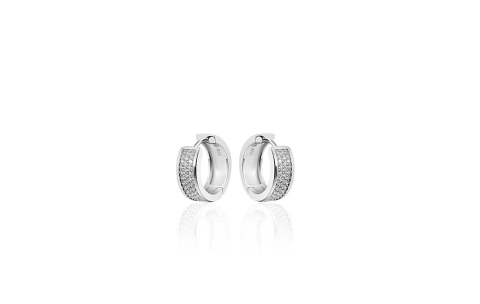 HC Oorringen, zilver met zirconia (7x20mm) - 11177