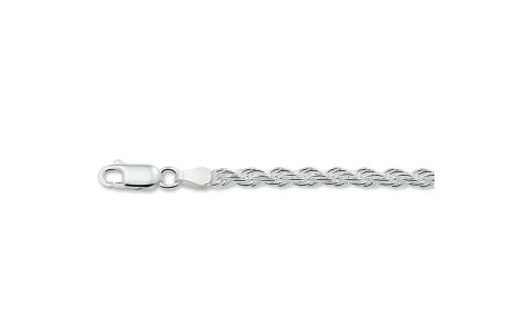 Colllier, zilver koord 3,5mm. (lengte: 45cm.) - 11499