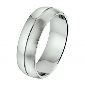 Amorio Ring, edelstaal breedte 7mm. (maat 20) - 11501