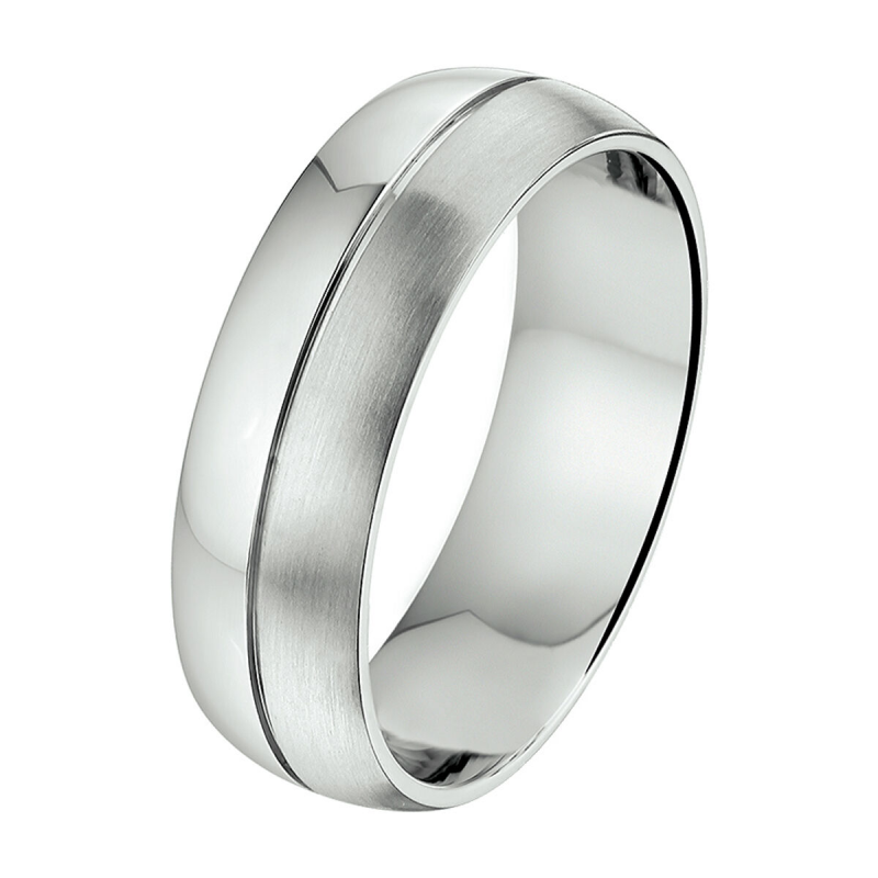 Amorio Ring, edelstaal breedte 7mm. (maat 20) - 11501 Amorio Ring, edelstaal breedte 7mm. (maat 20) - 11501