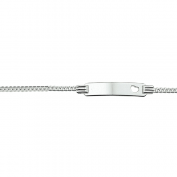 Graveerarmband, zilver met hart (verstelbaar: 11-13cm.) - 11768