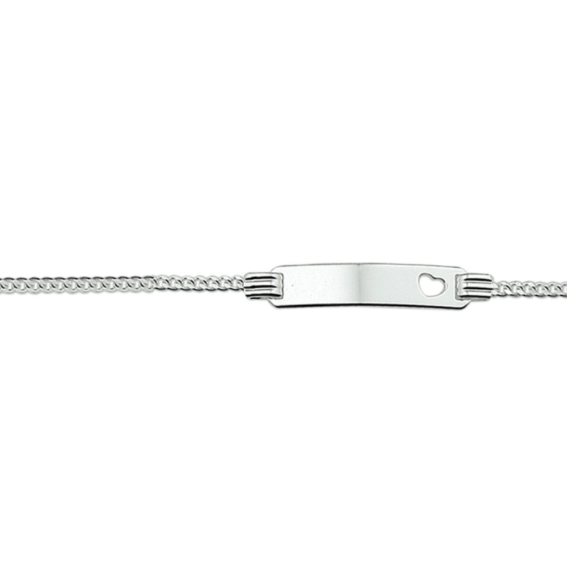 Graveerarmband, zilver met hart (verstelbaar: 11-13cm.) - 11768