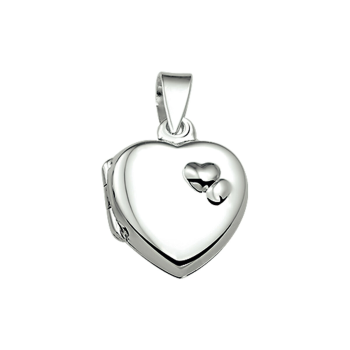 Medaillon, zilver hart - 11885