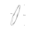 Bangle, zilver met dopsluiting ovale buis 4mm. (diameter 60mm.) - 11914