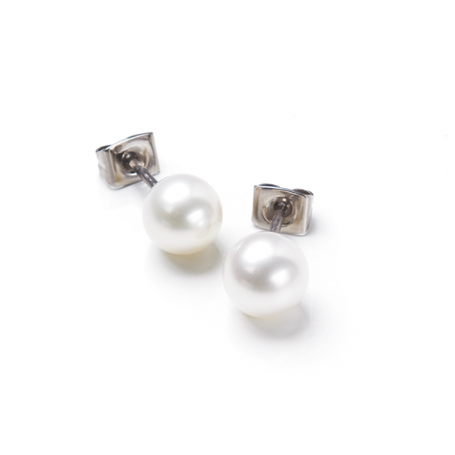 Boccia Oorknoppen, titanium met parel model 0536-01 - 12190 Boccia Oorknoppen, titanium met parel model 0536-01 - 12190