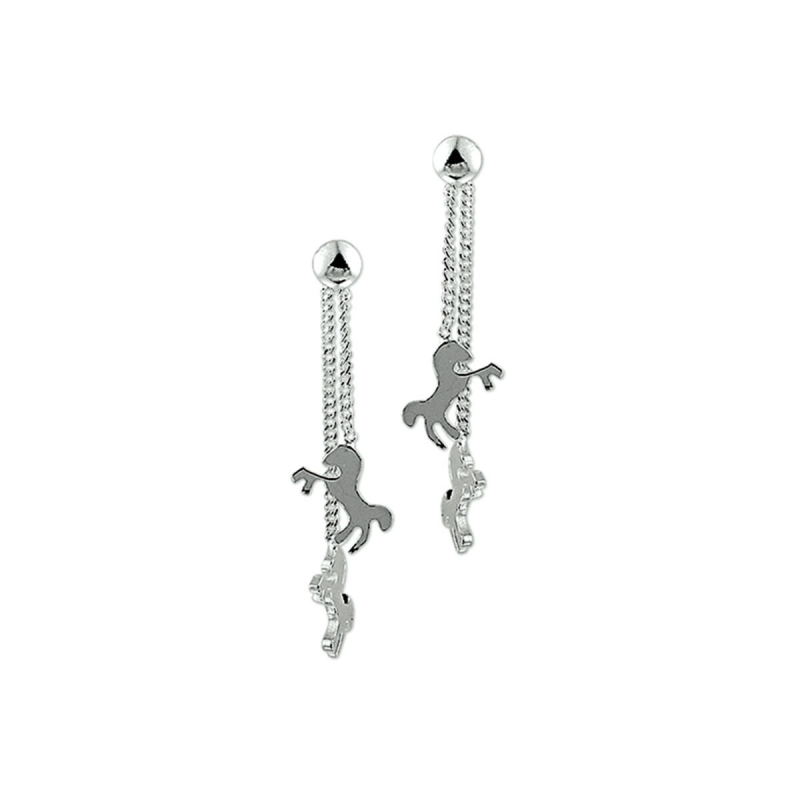 Oorhangers, zilver hangend paardje - 12386 Oorhangers, zilver hangend paardje - 12386