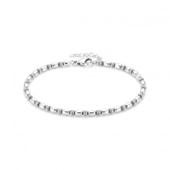 Armband, zilver gerhodineerd (lengte: 17,5-19,5cm.) - 12383 Armband, zilver gerhodineerd (lengte: 17,5-19,5cm.) - 12383