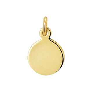 Hanger, 14krt.goud graveerplaatje rond (9mm.) - 12421 Hanger, 14krt.goud graveerplaatje rond (9mm.) - 12421