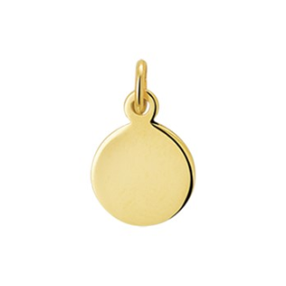 Hanger, 14krt.goud graveerplaatje rond (9mm.) - 12421 Hanger, 14krt.goud graveerplaatje rond (9mm.) - 12421