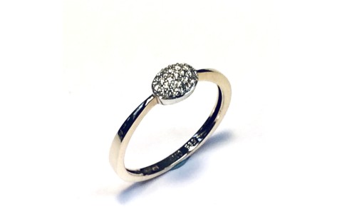 Eclat Ring, model R2014/24 bicolour lgoud Totaal: 0,11ct.diamant  (maat 17,75) - 12575