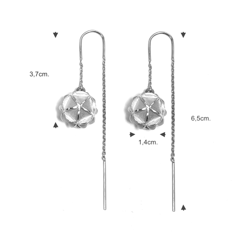Oorhangers, 925zilver doortreksysteem (lengte 6,5cm.) - 12720