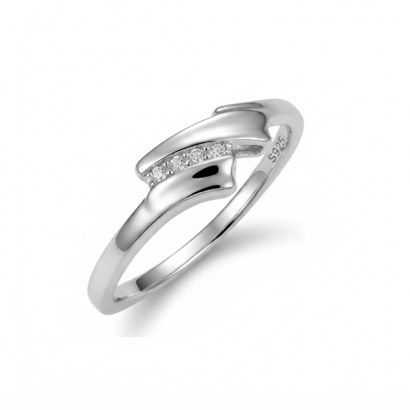 Ring, zilver gerhodineerd met 0,035ct.diamant (maat 54) - 13210 Ring, zilver gerhodineerd met 0,035ct.diamant (maat 54) - 13210