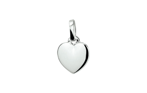 Hanger, zilver massief plat hartje (8x8,5mm.) - 13237