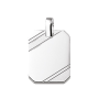 Graveerhanger, zilver rechthoek mat/glans fantasie (20x16mm.) - 12838