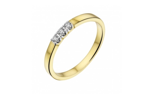 Eclat Alliance ring, model M101-3x3G 0.09ct.diamant (maat 17,5) - 12909