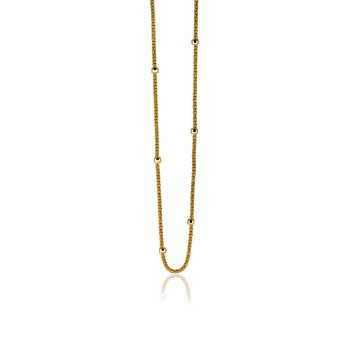 collier popcorn 2mm.m/bolletjes verguld - 12915