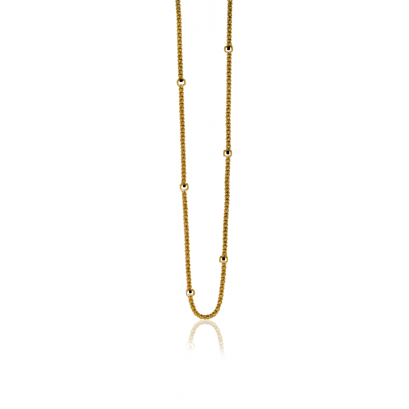 collier popcorn 2mm.m/bolletjes verguld - 12915