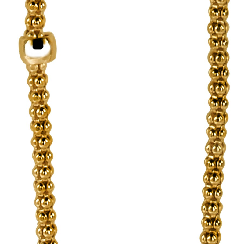 collier popcorn 2mm.m/bolletjes verguld - 12915