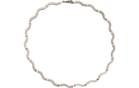 Boccia Collier,titanium/verguld model 0863-02 (lengte 47cm.) - 12947