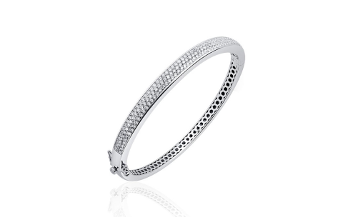 HC Slavenarmband, zilver met zirconia (breedte: 6mm.) - 13004