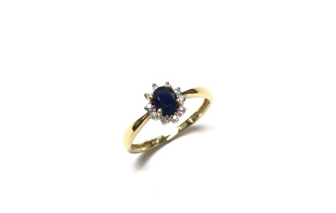 Eclat Ring, model R1902-8G diamant/saffier Totaal:0,08ct.diamant (maat 17,5) - 13360