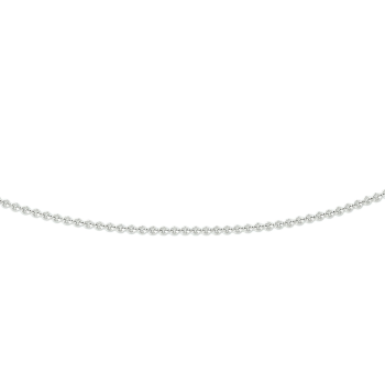 Collier, 14krt.witgoud ankerschakel 0,8mm. (lengte: 45cm.) - 13371