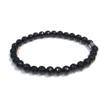 My iMenso armband 27-0528185 maat 18,5 > elastisch onyx 6mm. - 13406