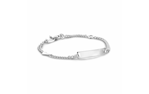 Graveerarmband, zilver met hartje (verstelbaar: 9-11cm.) - 13455
