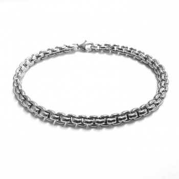 Armband, zilver gerhodineerd 4,2mm. (lengte: 19,5cm.) - 13498 Armband, zilver gerhodineerd 4,2mm. (lengte: 19,5cm.) - 13498