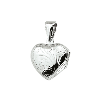 medaillon > hart bol 20x19mm.vol grave - 14208