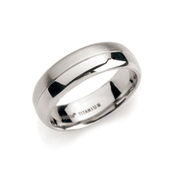 Boccia Ring, titanium model 0109-01 breedte: 7mm. (maat 62) - 14251