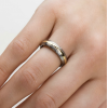 Boccia Ring, titanium/verguld  met diamant 0,015ct. model 0131-04 breedte:5mm.  (maat 57) - 14254