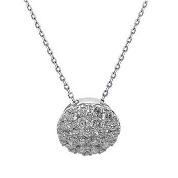 Hanger, 14krt.witgoud met zirkonia excl.collier (diameter: 6,8mm.) - 13566