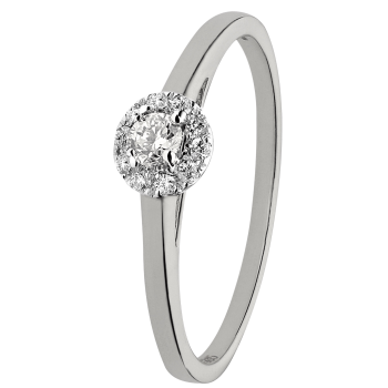 Eclat Rozetring, model R2015-5W Totaal: middensteen 0,25ct.(maat: 17,5) - 13569 Eclat Rozetring, model R2015-5W Totaal: middensteen 0,25ct.(maat: 17,5) - 13569