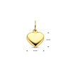 Hanger, 14krt.goud hart (8,5mm.) - 13659