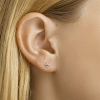 Oorknoppen, 14krt. goud met zirconia (4mm.) - 13661