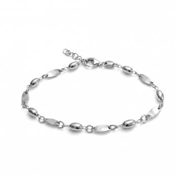 Armband, zilver gerhodineerd  (lengte: 18,5-20,5cm.) - 13741