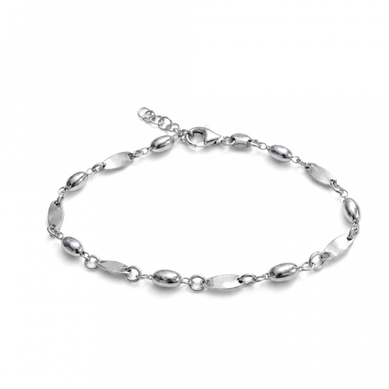 Armband, zilver gerhodineerd (lengte: 18,5-20,5cm.) - 13741 Armband, zilver gerhodineerd (lengte: 18,5-20,5cm.) - 13741