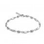 Armband, zilver gerhodineerd  (lengte: 18,5-20,5cm.) - 13741