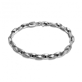 Armband, zilver gerhodineeerd (lengte: 19cm.) - 13735 Armband, zilver gerhodineeerd (lengte: 19cm.) - 13735
