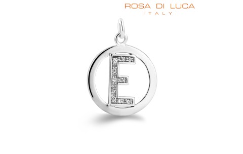 Rosa Di Luca Hanger, letter E incl. collier 45cm - 13751