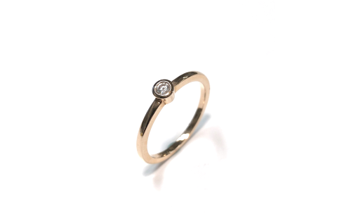 HC Ring, 14krt.roségoud met zirconia (maat 18,5) - 14027