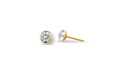 HC Oorknoppen, 14krt.goud met zirconia (2,5mm.) - 14077