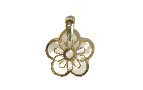 HC Hanger, 14krt.goud bloem met parelmoer (20mm.) - 14321