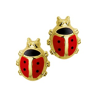 Oorknoppen, 14krt.goud lieveheersbeestje - 14704