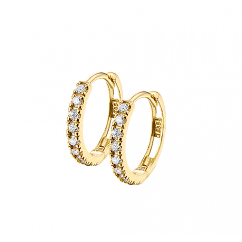 HC Oorringen, 14krt.goud met zirconia (13.5x2mm.) - 15031